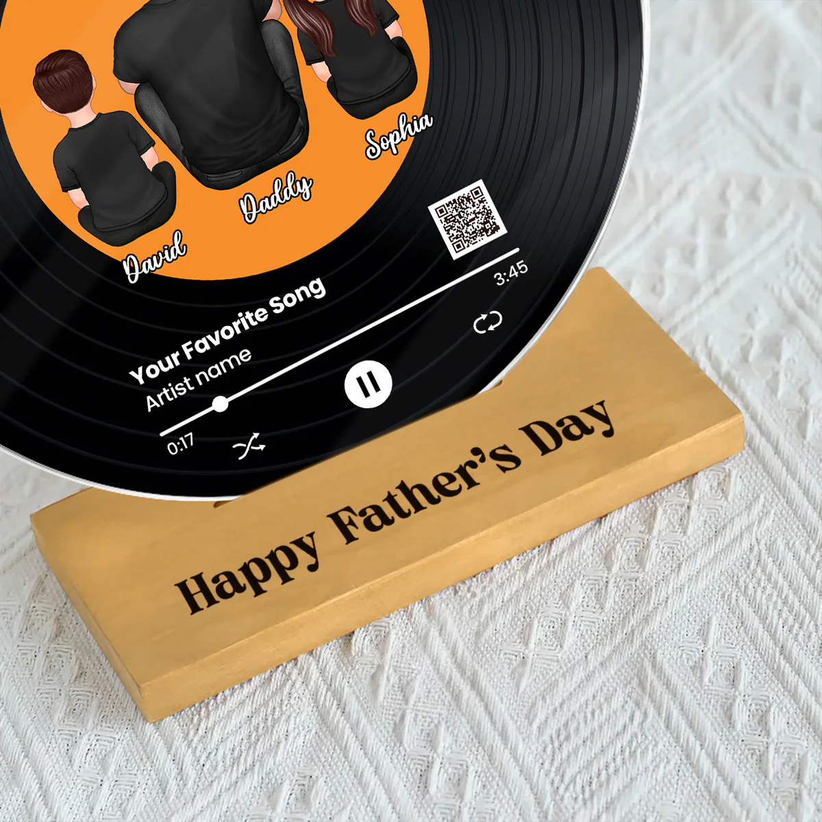 Dad You Rock Favorite Song Scannable QR Code Personalized Acrylic Record Plaque, Gift For Dad - Image 5