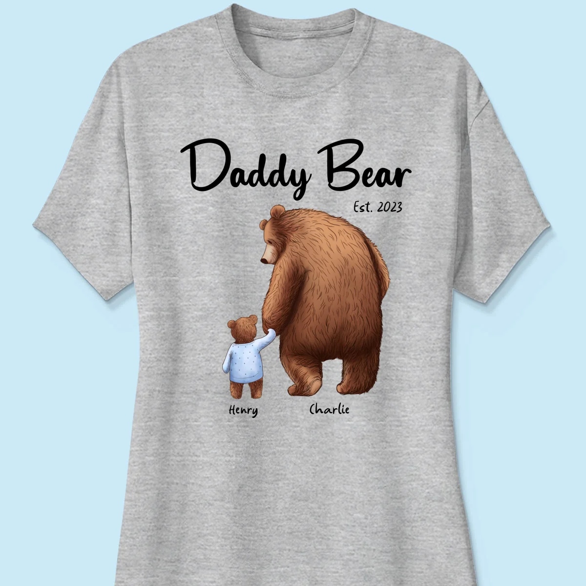 Daddy Bear Est. Papa Bear Father‘s Day Gift For Husband Dad Grandpa Personalized Shirt - Image 12
