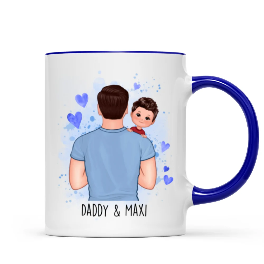 Daddy Grandpa Carrying Kids Watercolor Personalized Mug - Image 6