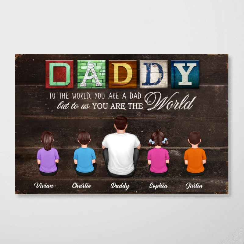 Daddy Letters To The World Personalized Poster - Image 6