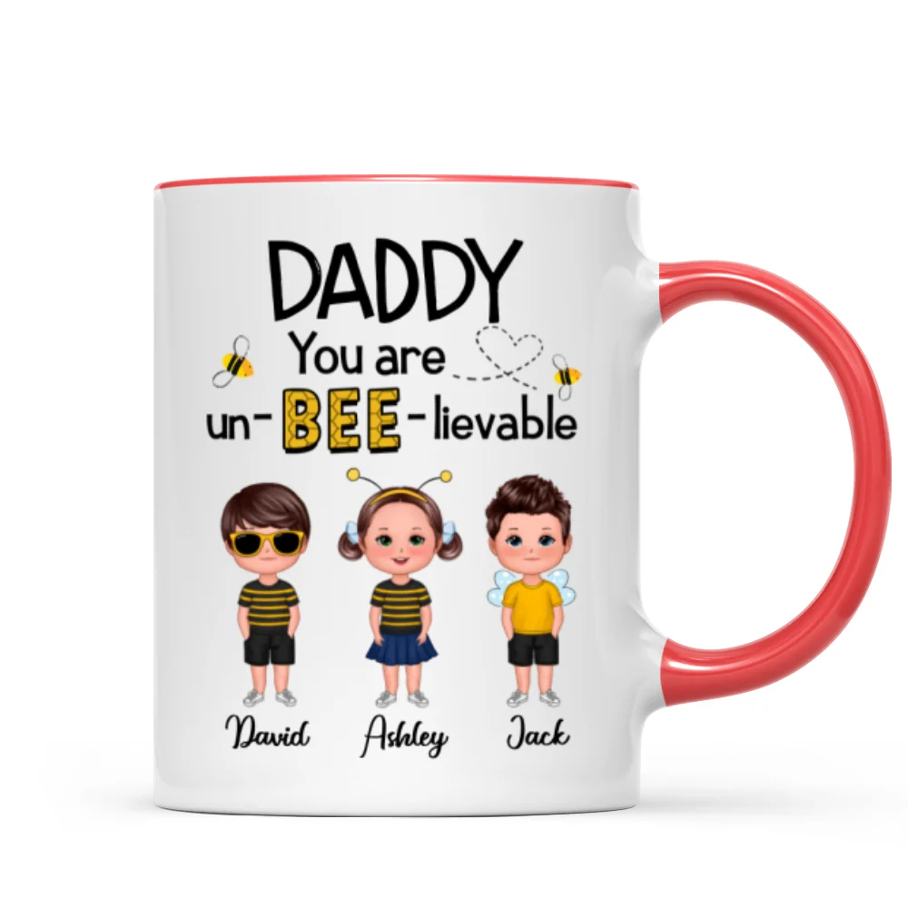 Daddy Mommy Grandpa Grandma You Are Un-BEE-lievable Personalized Mug - Image 7