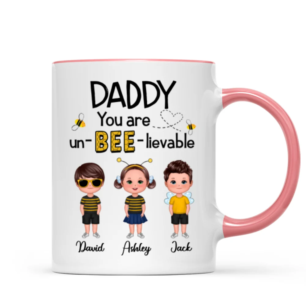 Daddy Mommy Grandpa Grandma You Are Un-BEE-lievable Personalized Mug - Image 9