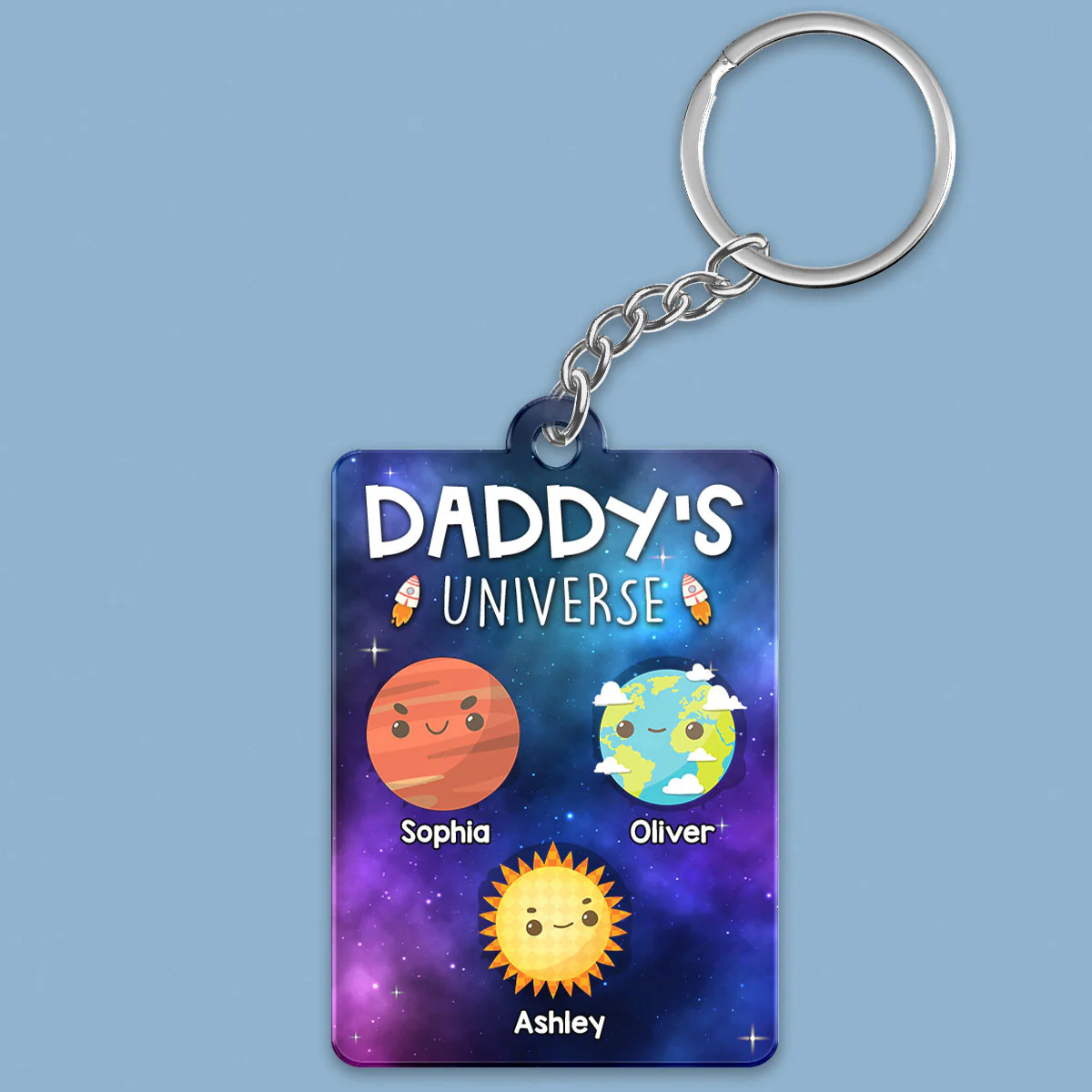 Daddy‘s Universe Personalized Acrylic Keychain - Image 2