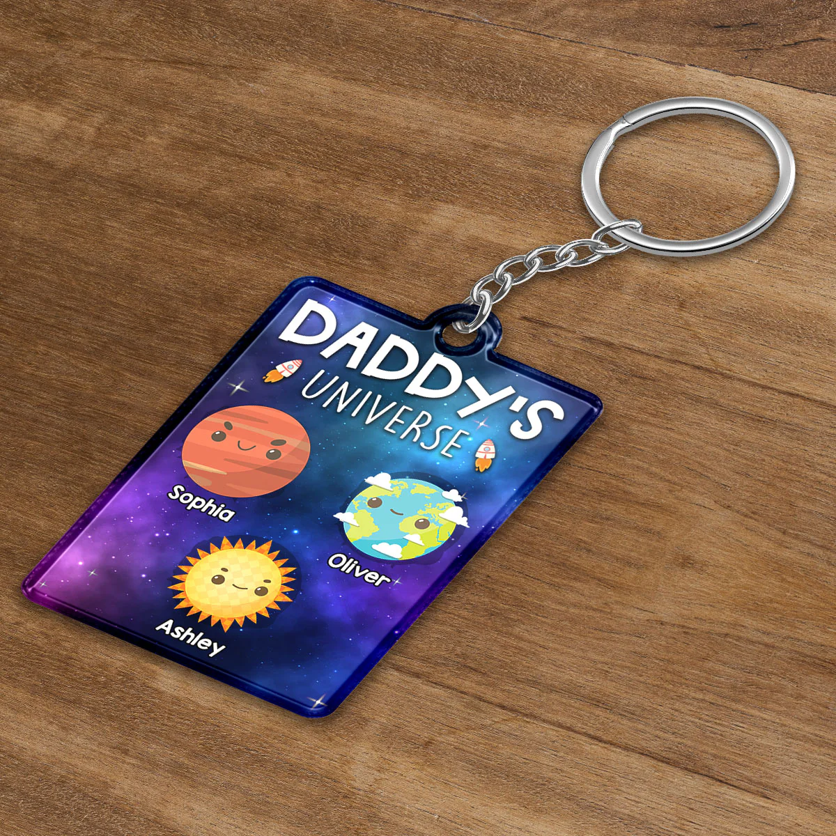Daddy‘s Universe Personalized Acrylic Keychain - Image 3