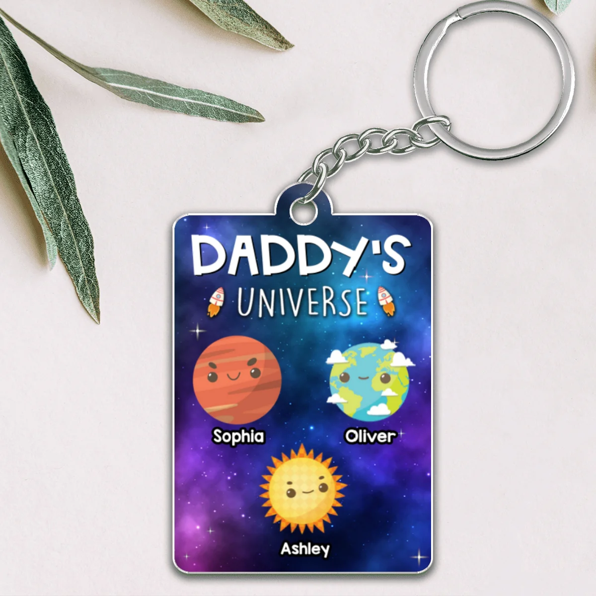Daddy‘s Universe Personalized Acrylic Keychain - Image 4