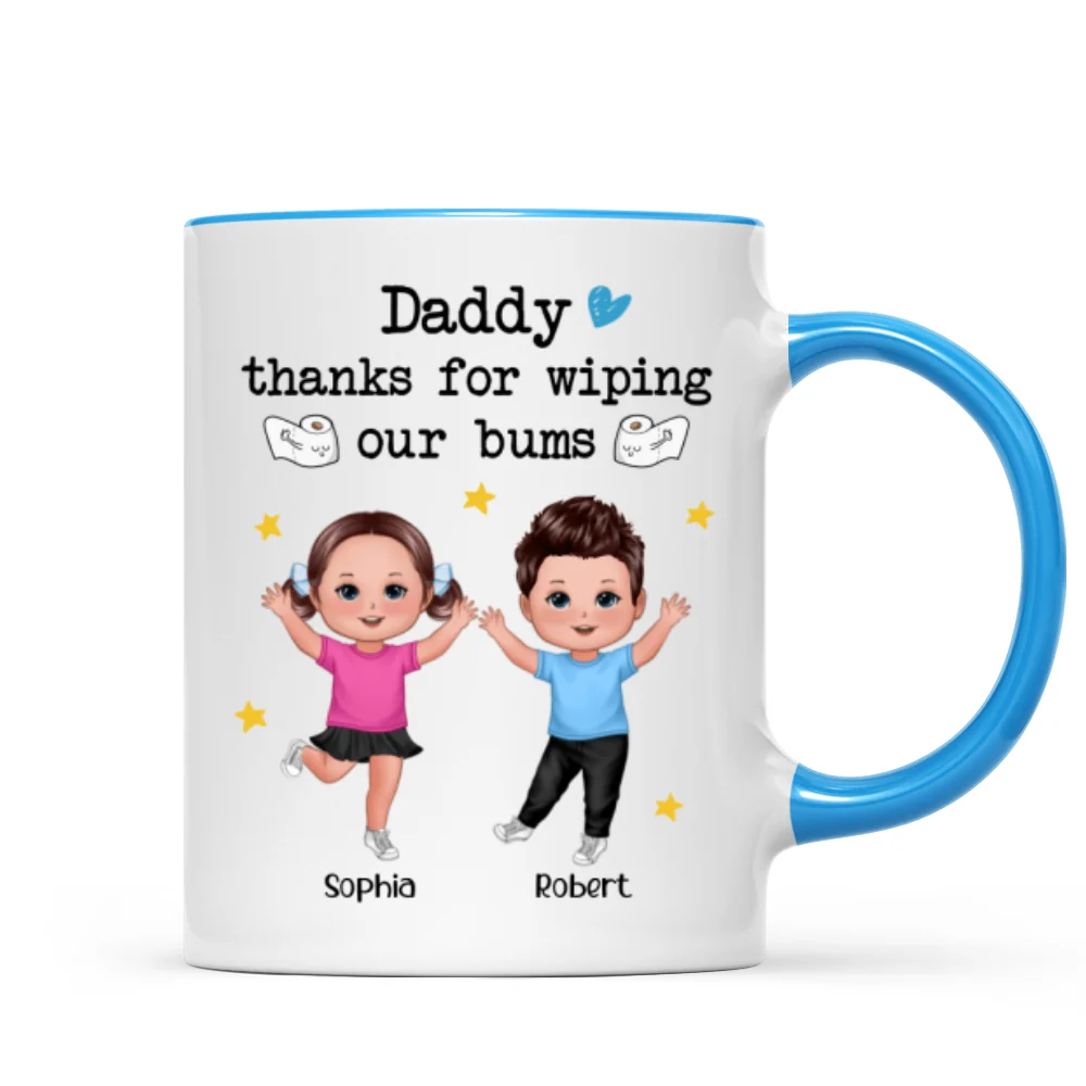 Daddy Thanks For Wiping My Bum Happy Doll Kid Funny Father‘s Day Gift Personalized Mug - Image 8