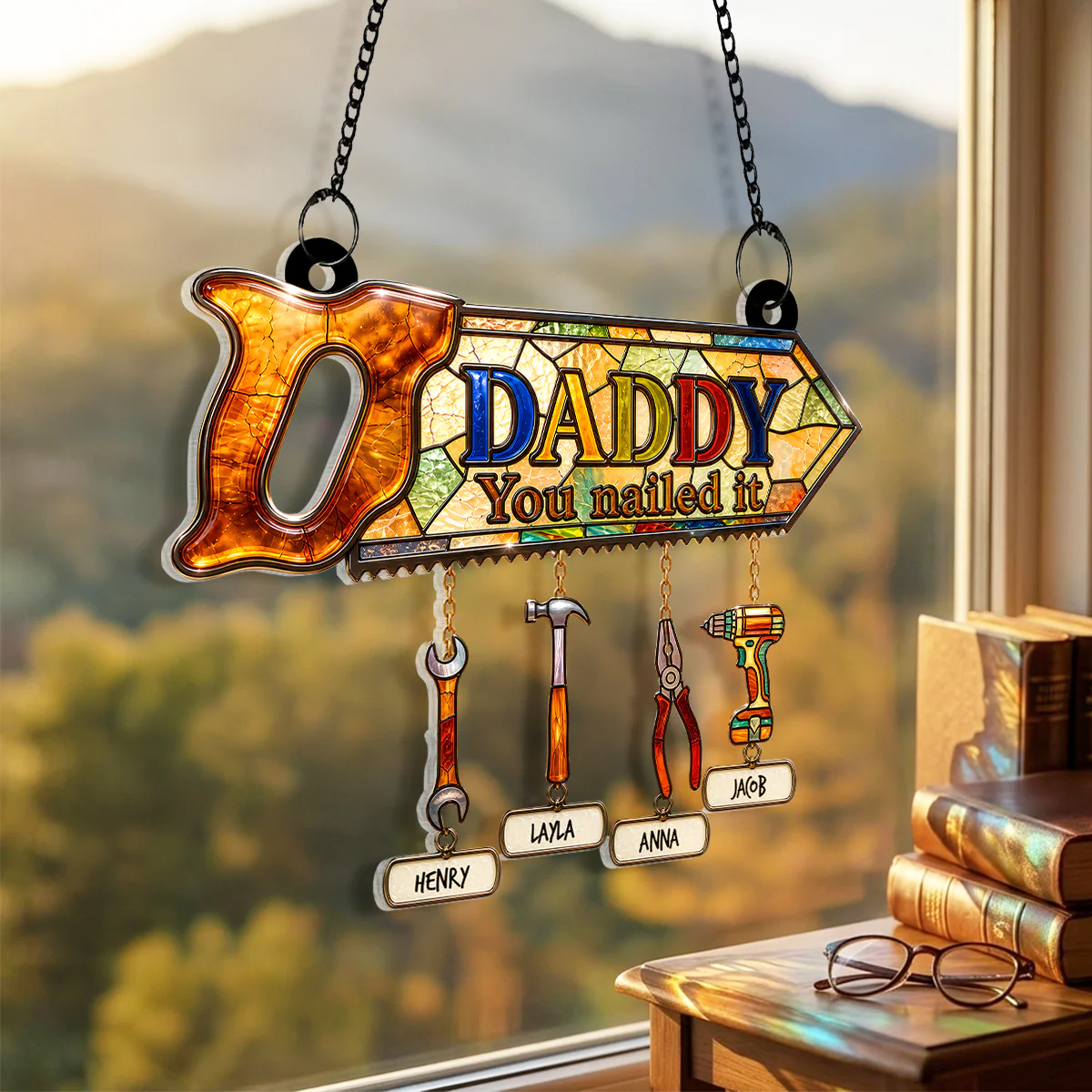 Daddy You Nailed It - Personalized Suncatcher - Father's Day Gift for Dad, Husband - Image 2