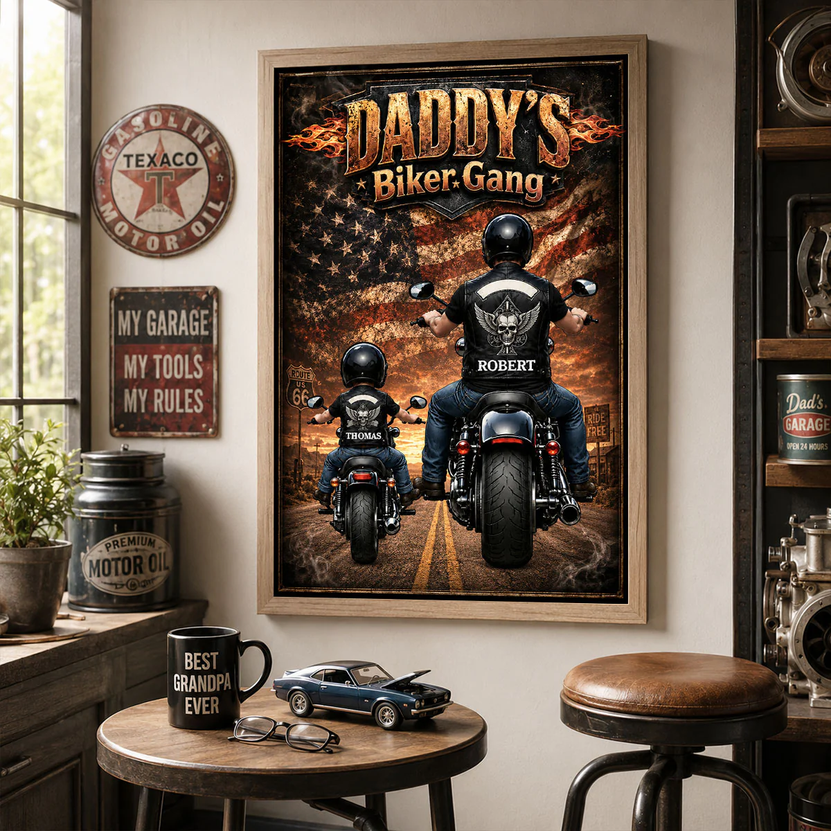 Daddy's Biker Gang - Personalized Poster - Father's Day Gift for Dad, Husband - Image 3