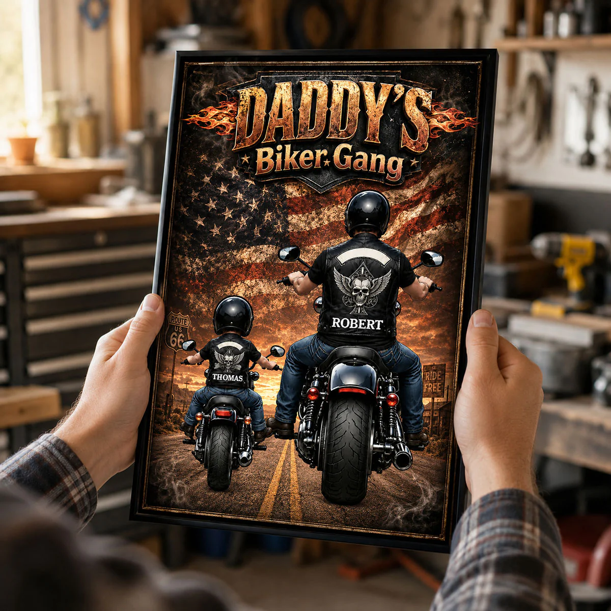 Daddy's Biker Gang - Personalized Poster - Father's Day Gift for Dad, Husband - Image 5