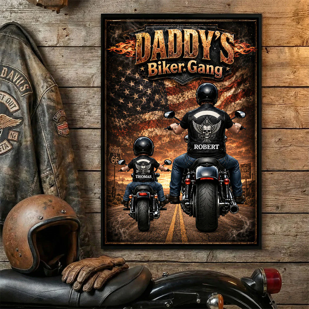 Daddy's Biker Gang - Personalized Poster - Father's Day Gift for Dad, Husband - Image 7