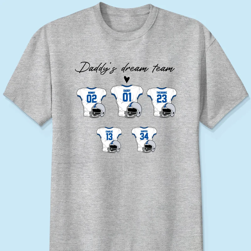 Daddy‘s Dream Team American Football Father‘s Day Gift For Dad Husband Personalized Shirt - Image 6