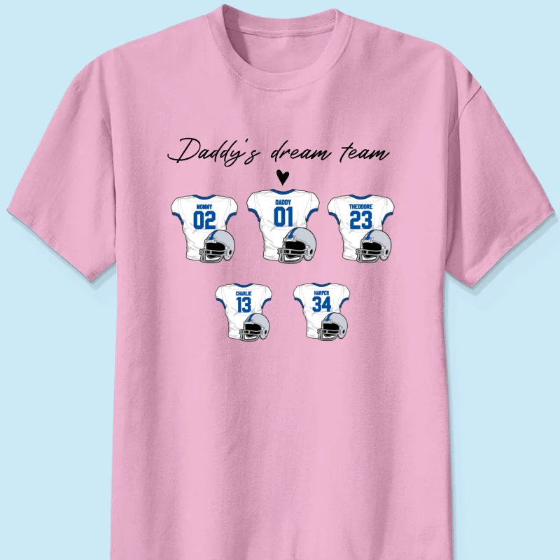Daddy‘s Dream Team American Football Father‘s Day Gift For Dad Husband Personalized Shirt - Image 8