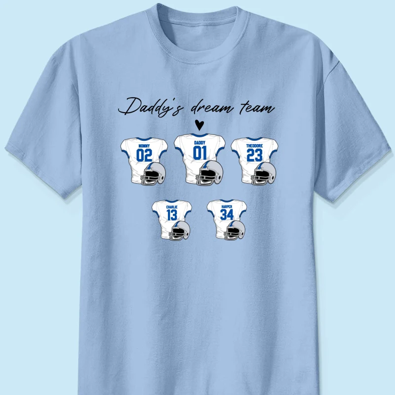 Daddy‘s Dream Team American Football Father‘s Day Gift For Dad Husband Personalized Shirt - Image 9