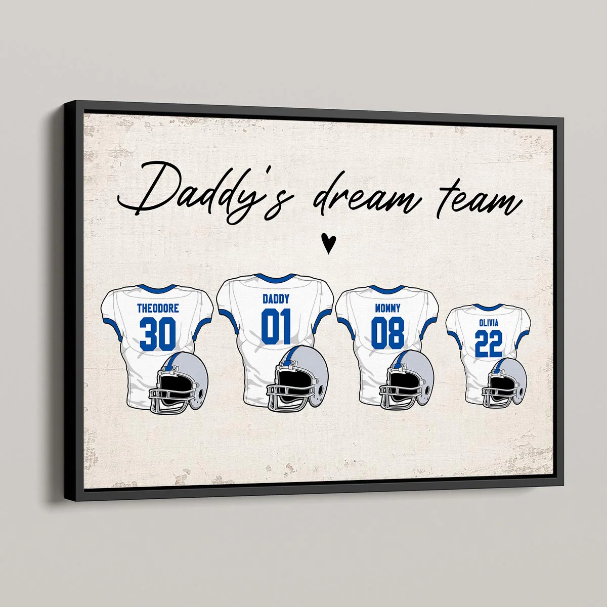 Family‘s Dream Team American Football Personalized Poster, Gift For Dad, For Grandpa, For Husband - Image 5