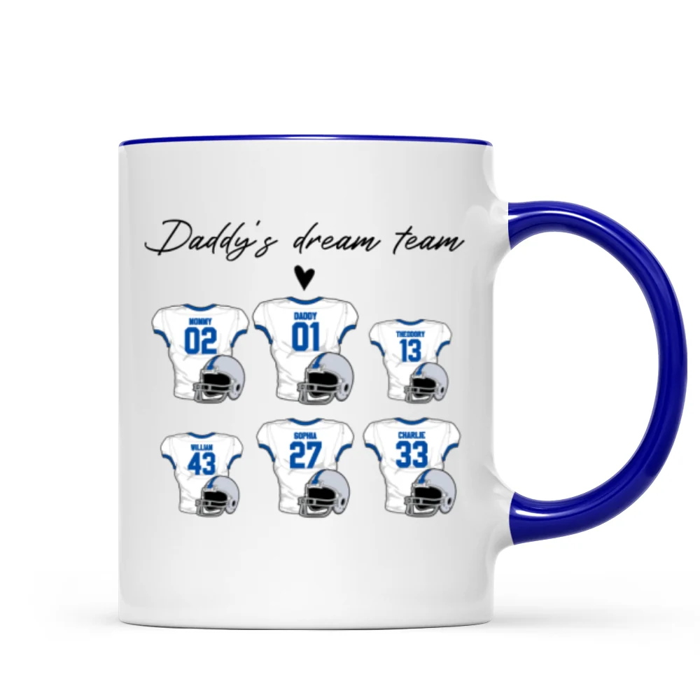 Daddy‘s Dream Team American Football Personalized Mug - Image 9