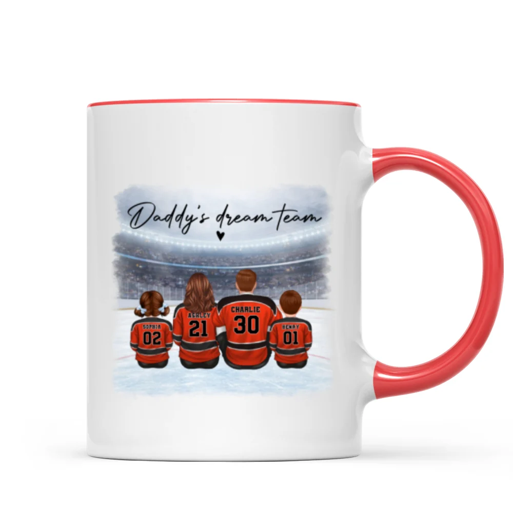 Daddy's Dream Team Hockey Family - Personalized Mug - Gift For Hockey Family - Image 10