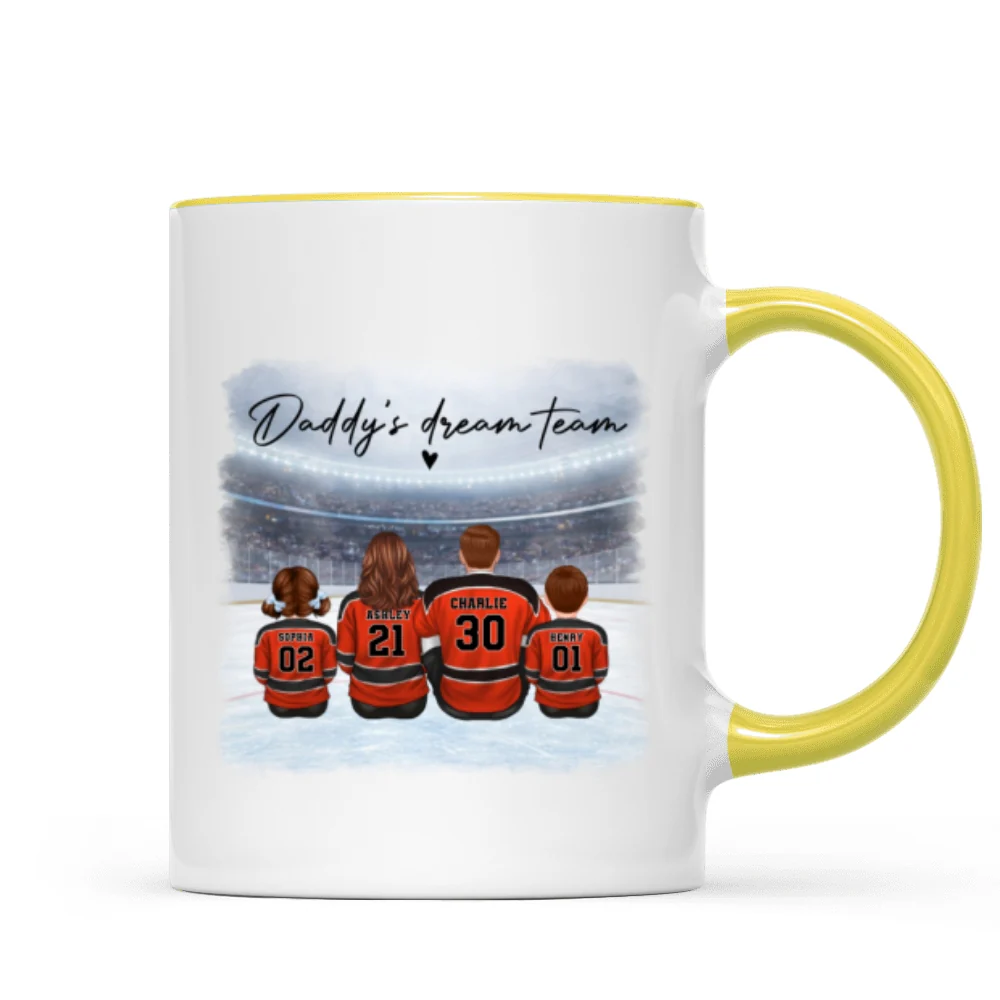 Daddy's Dream Team Hockey Family - Personalized Mug - Gift For Hockey Family - Image 15