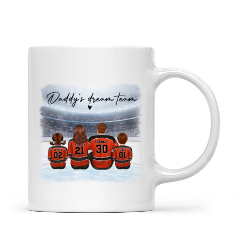 Daddy's Dream Team Hockey Family - Personalized Mug - Gift For Hockey Family - Image 7