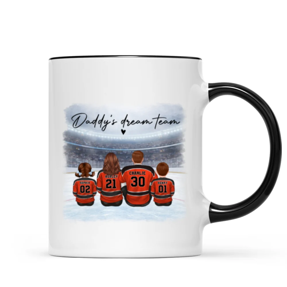 Daddy's Dream Team Hockey Family - Personalized Mug - Gift For Hockey Family - Image 8