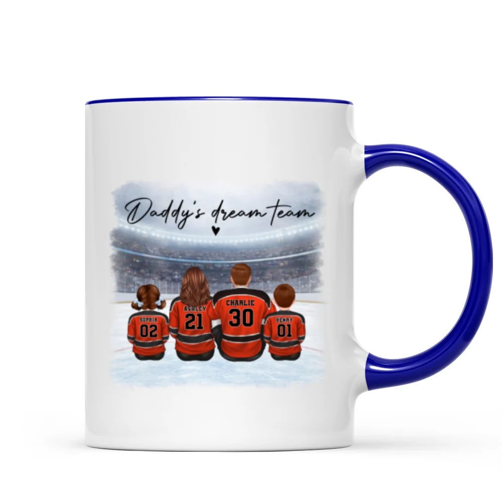 Daddy's Dream Team Hockey Family - Personalized Mug - Gift For Hockey Family - Image 9