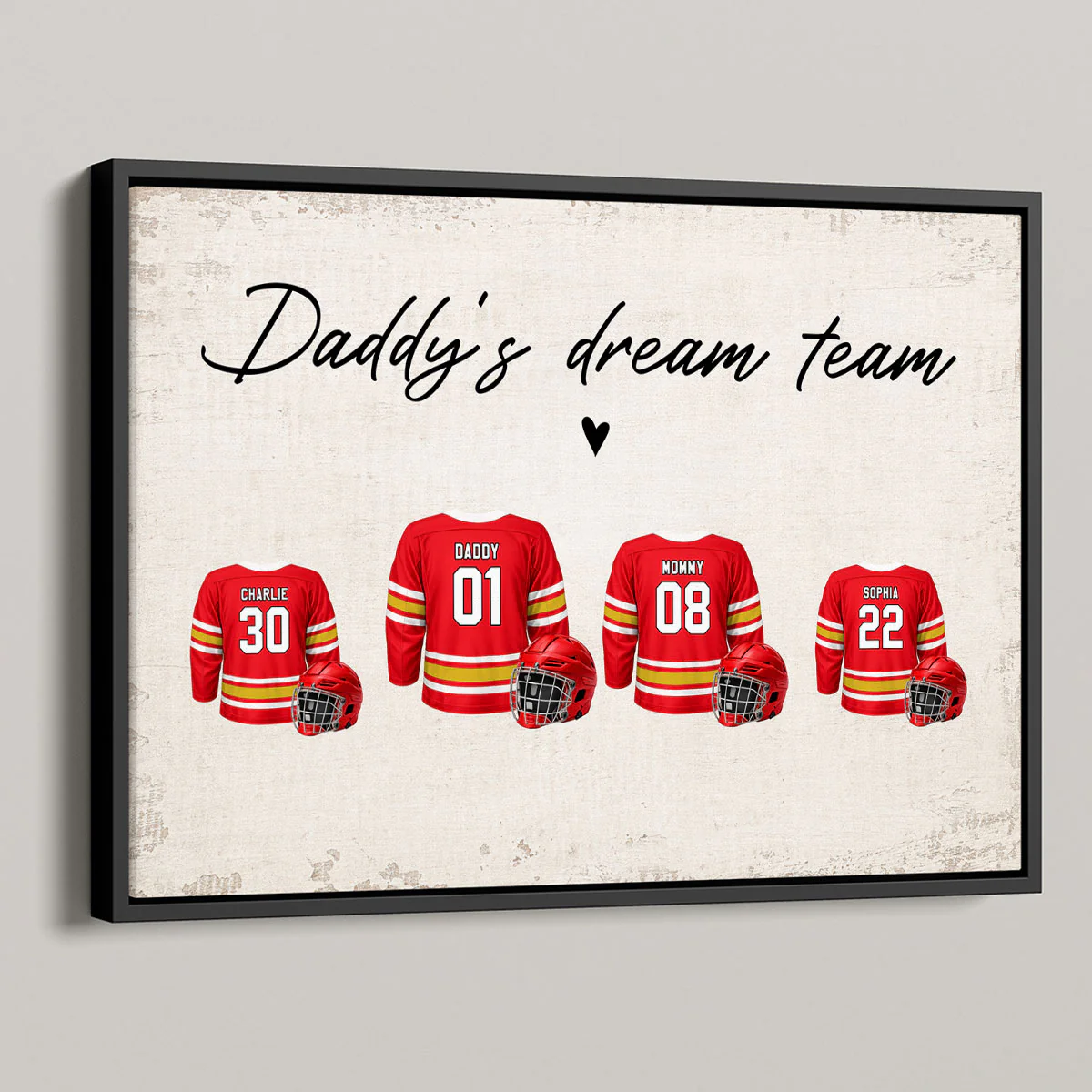 Daddy's Dream Team Hockey Family - Personalized Poster - Gift For Hockey Family - Image 2