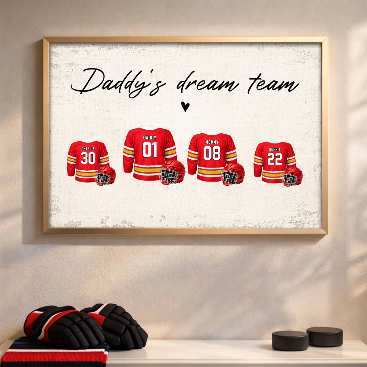 Daddy's Dream Team Hockey Family - Personalized Poster - Gift For Hockey Family - Image 3
