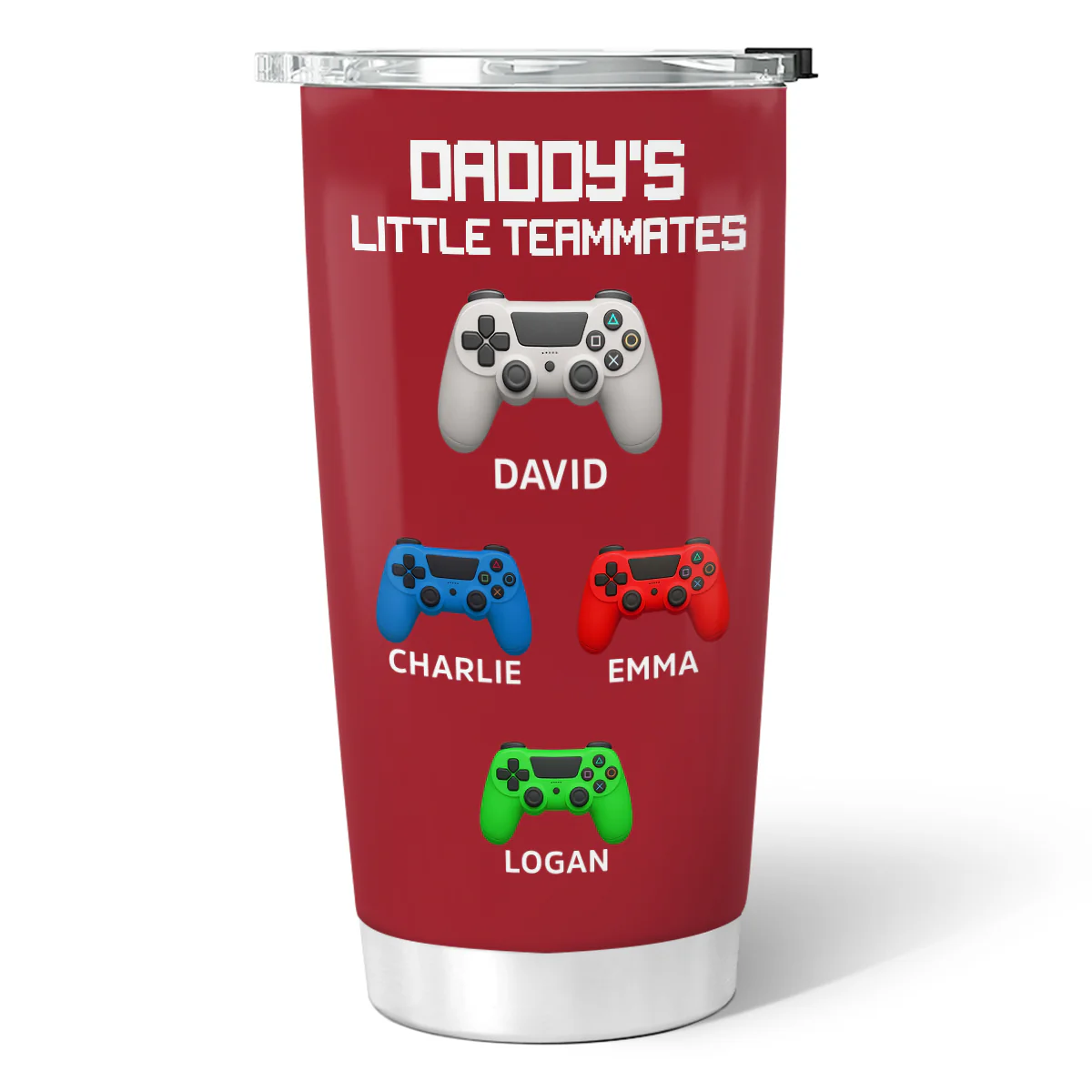 Daddy's Little Teammates Personalized Tumbler, Father's Day Gift for Gamer Dads - Image 3