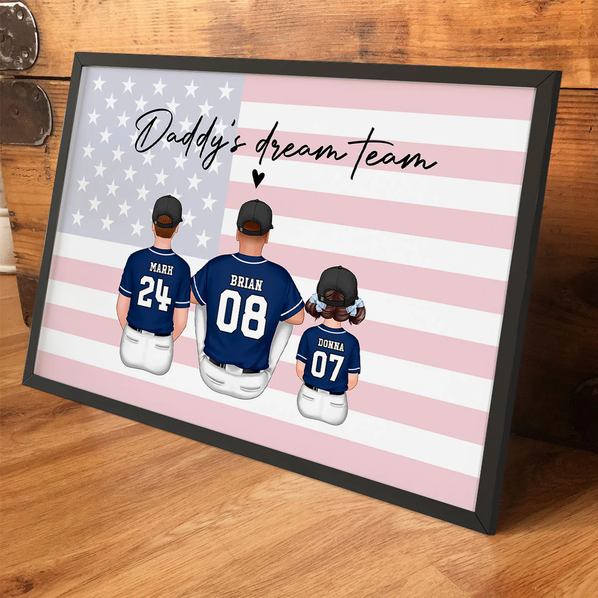 Baseball Family Sitting Personalized Poster Custom Gift for Dad, Husband or Family Room Decor - Image 6