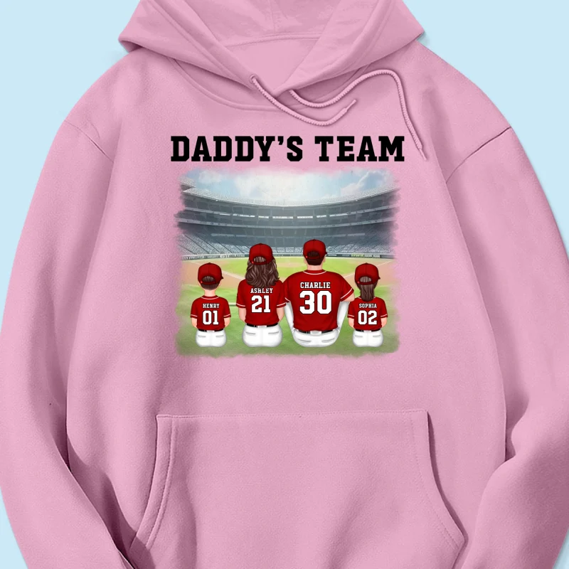 Daddy's Team Baseball Family Sitting Personalized Shirt, Father's Day Gift For Dad, Grandpa, Husband - Image 16