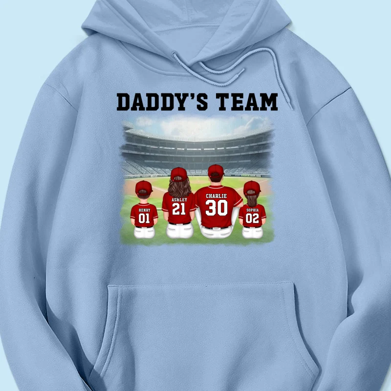 Daddy's Team Baseball Family Sitting Personalized Shirt, Father's Day Gift For Dad, Grandpa, Husband - Image 17