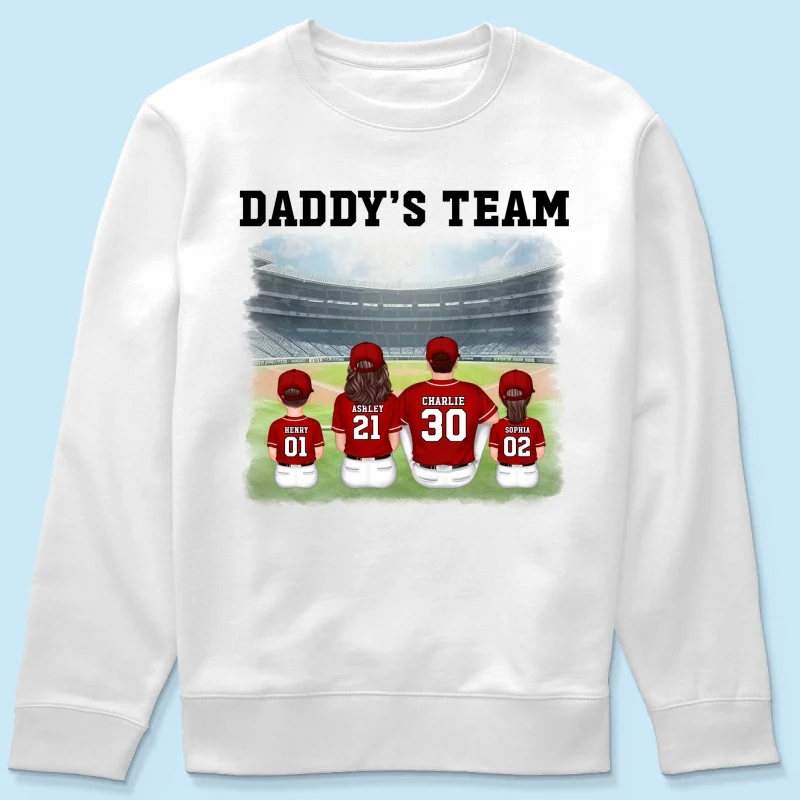 Daddy's Team Baseball Family Sitting Personalized Shirt, Father's Day Gift For Dad, Grandpa, Husband - Image 18