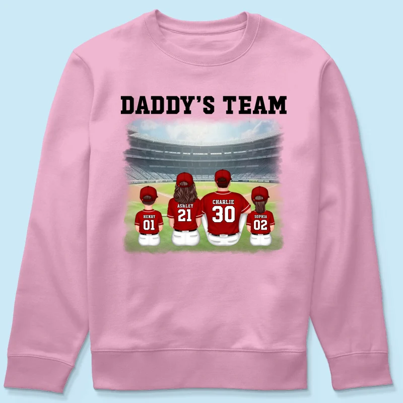 Daddy's Team Baseball Family Sitting Personalized Shirt, Father's Day Gift For Dad, Grandpa, Husband - Image 20