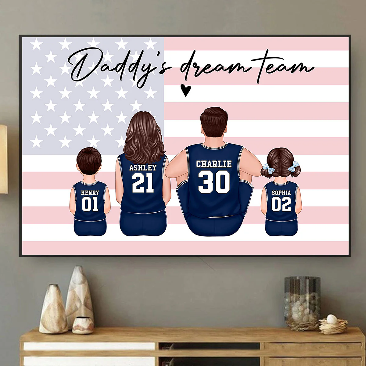 Basketball Team Personalized Family Poster Custom Gift for Dad Husband or Home Decor - Image 10