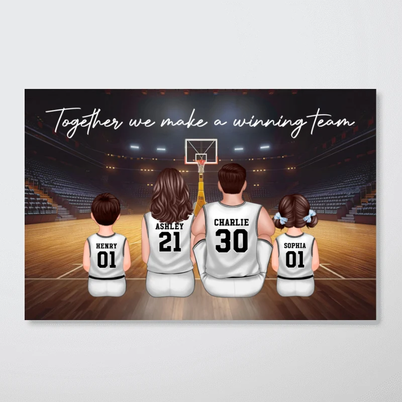 Basketball Team Personalized Family Poster Custom Gift for Dad Husband or Home Decor - Image 12