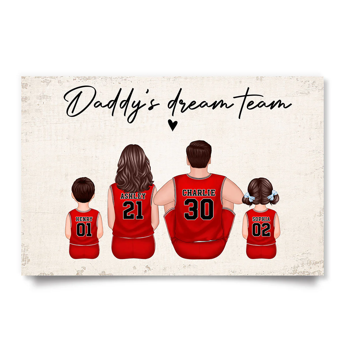 Basketball Team Personalized Family Poster Custom Gift for Dad Husband or Home Decor - Image 6