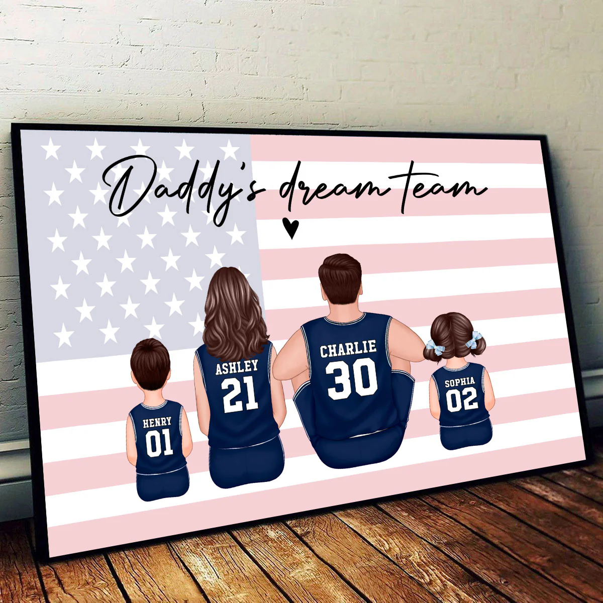 Basketball Team Personalized Family Poster Custom Gift for Dad Husband or Home Decor - Image 7