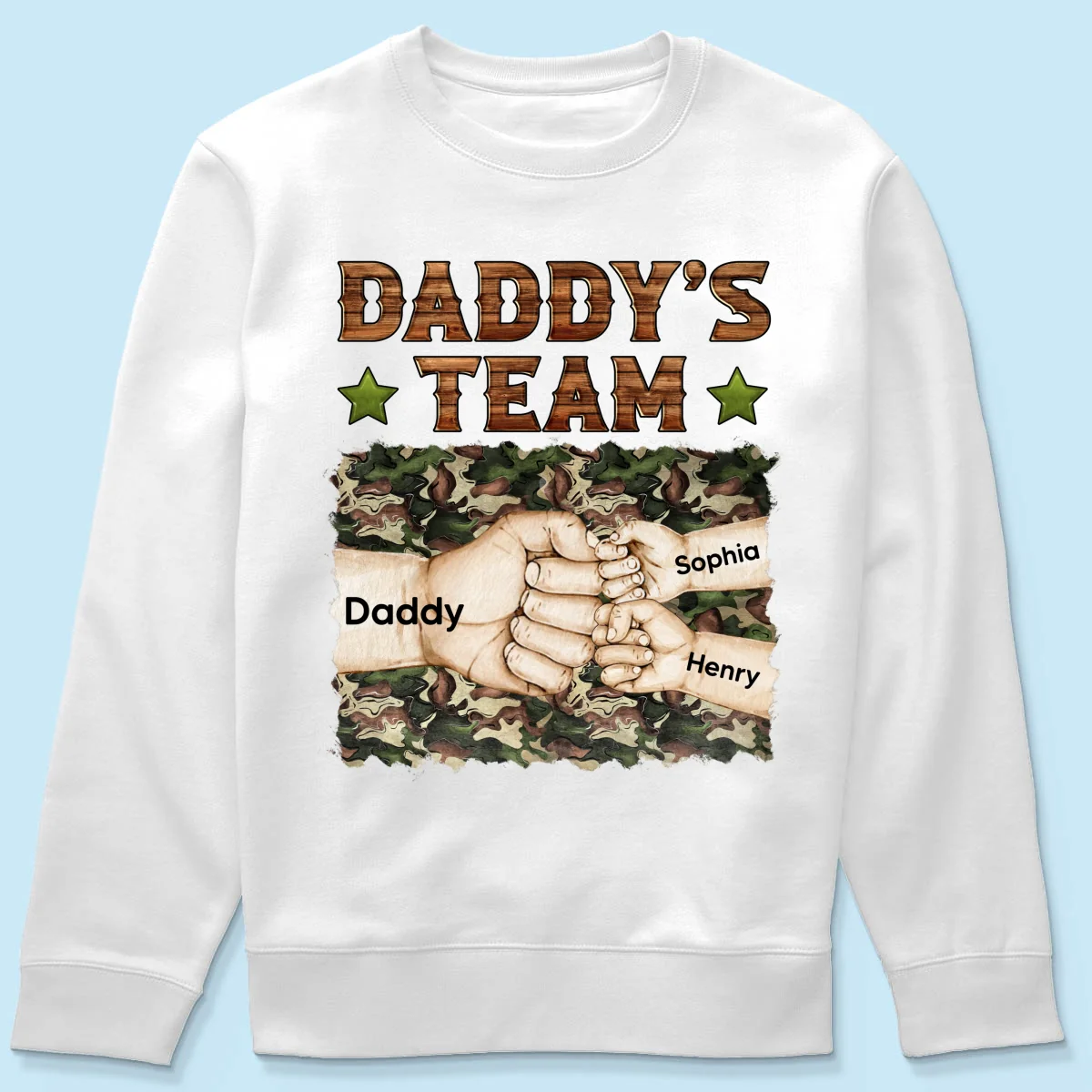 Daddy‘s Team Fist Bump Camouflage Personalized Shirt - Image 17