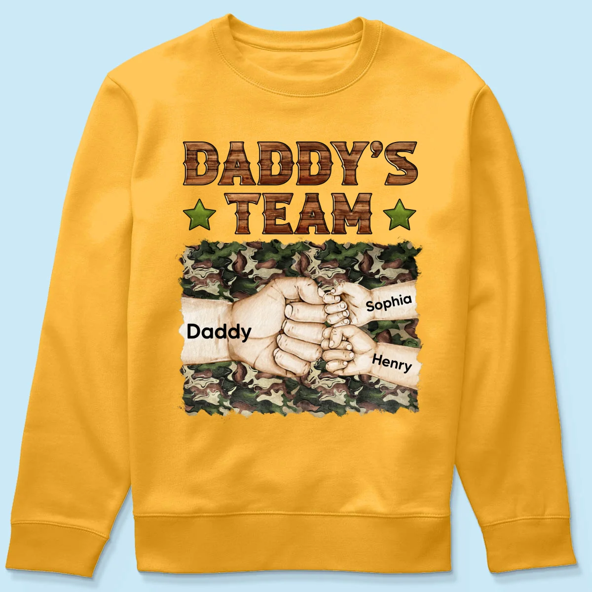 Daddy‘s Team Fist Bump Camouflage Personalized Shirt - Image 18