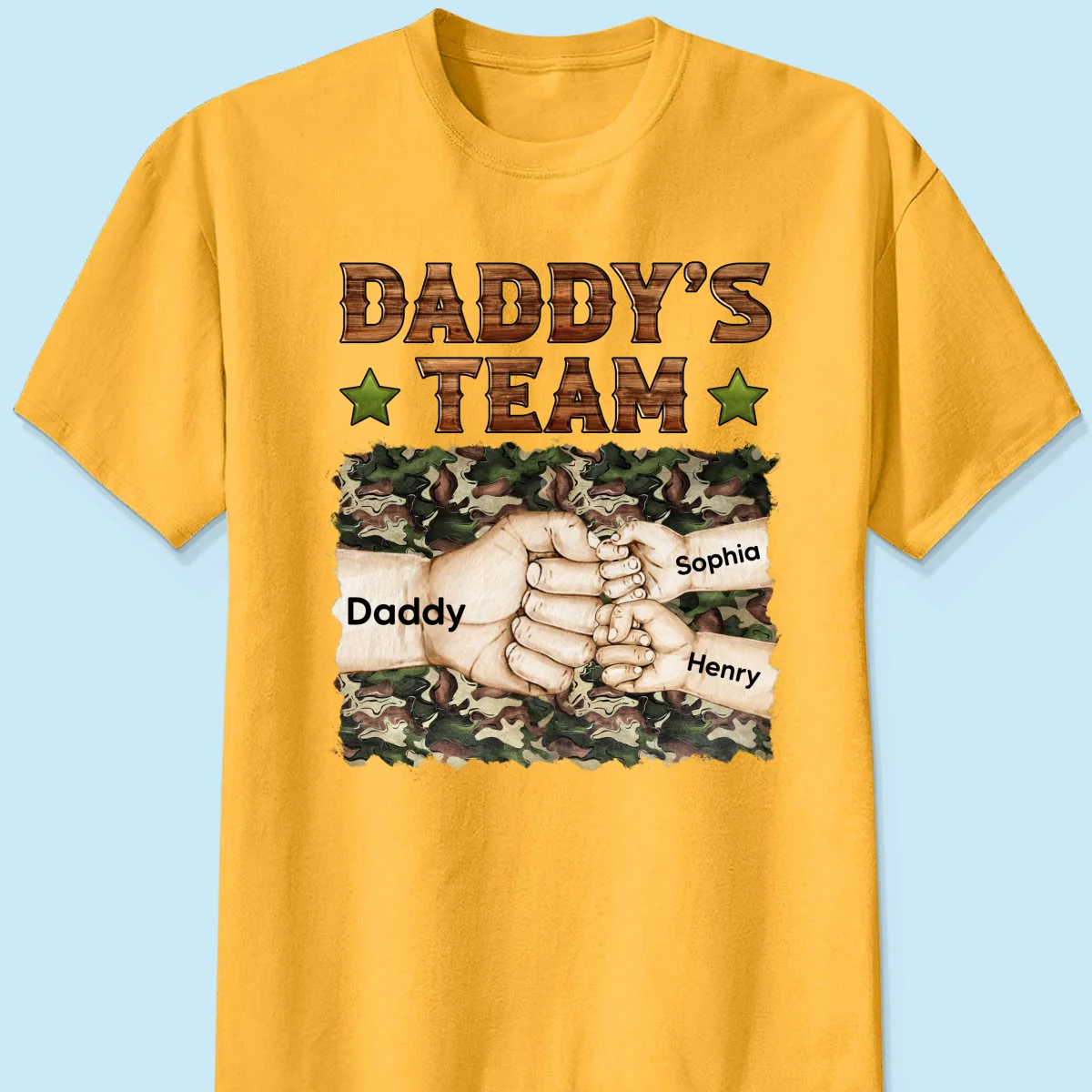 Daddy‘s Team Fist Bump Camouflage Personalized Shirt - Image 9