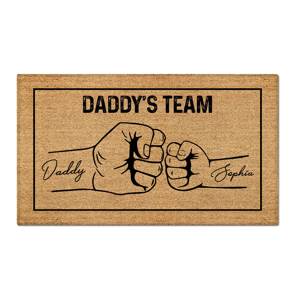 Daddy's Team Fist Bump Personalized Doormat - Image 3