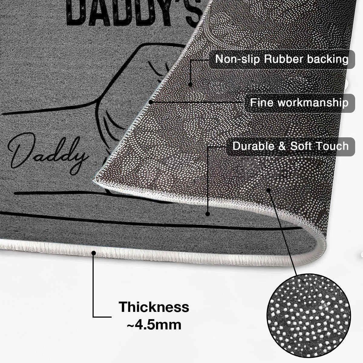 Daddy's Team Fist Bump Personalized Doormat - Image 5