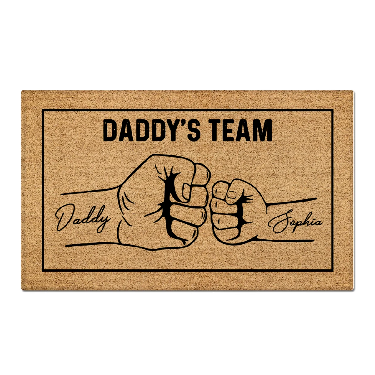 Daddy's Team Fist Bump Personalized Doormat - Image 7