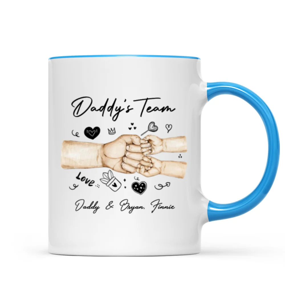 Daddy's Team Fist Bump Personalized Mug - Image 10