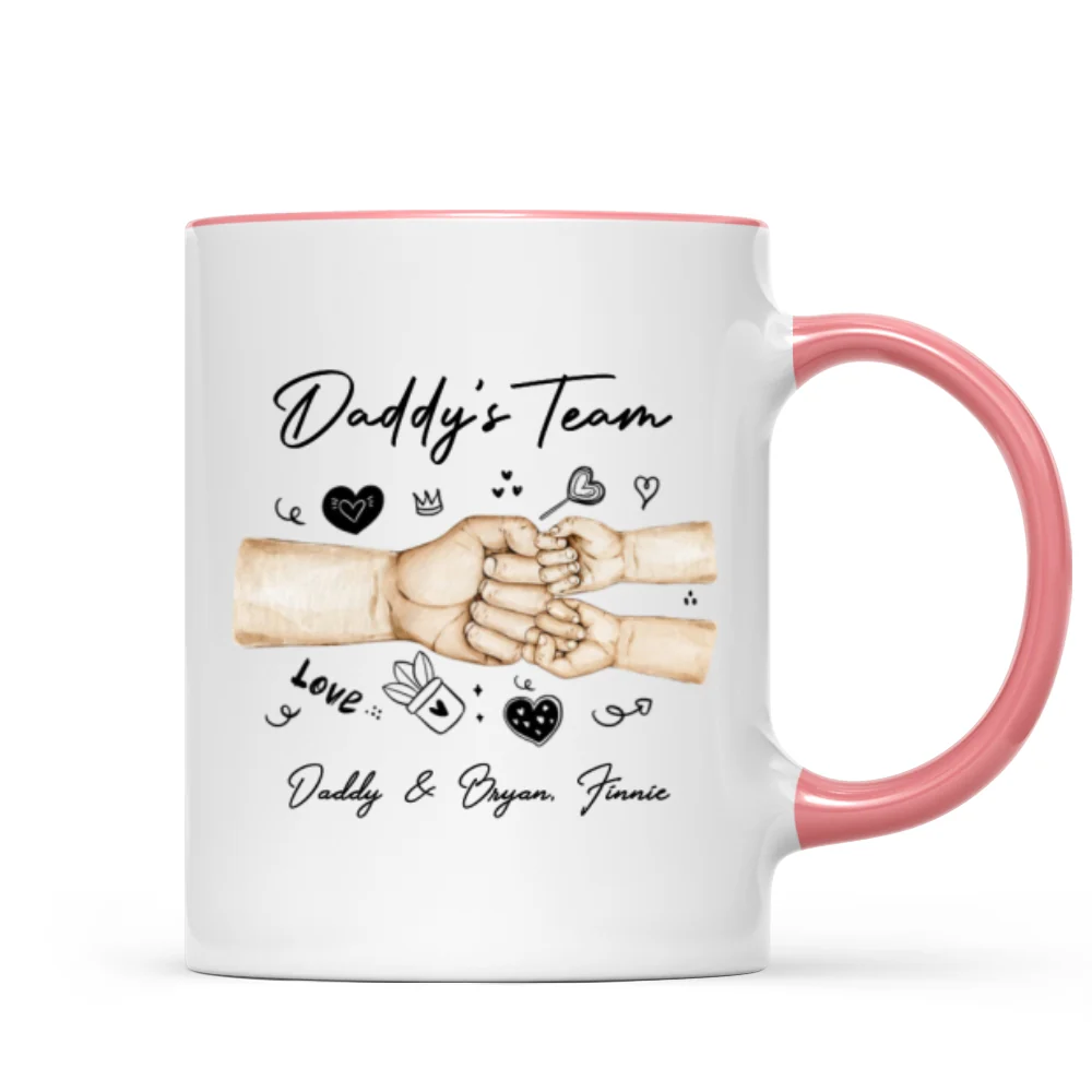Daddy's Team Fist Bump Personalized Mug - Image 11