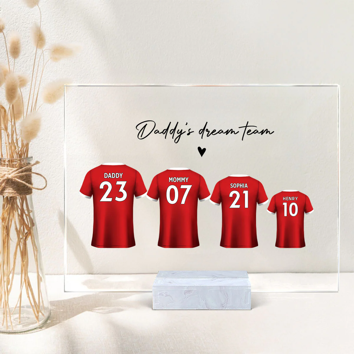 Daddy's Team Soccer Shirt Personalized Acrylic Plaque - Image 5