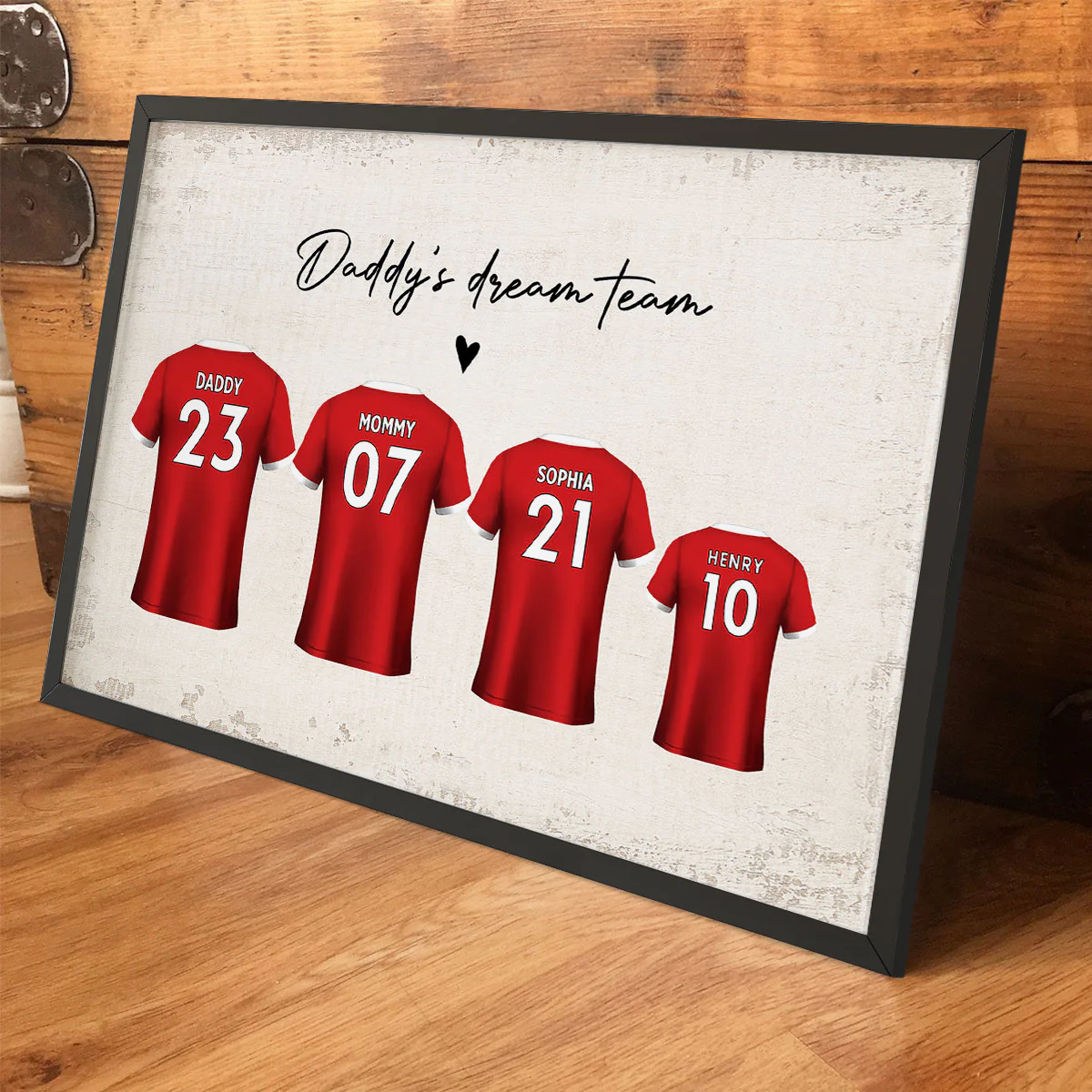 Daddy's Team Soccer Shirt Personalized Poster, Father's Day Gift For Dad, For Grandpa, For Husband - Image 6