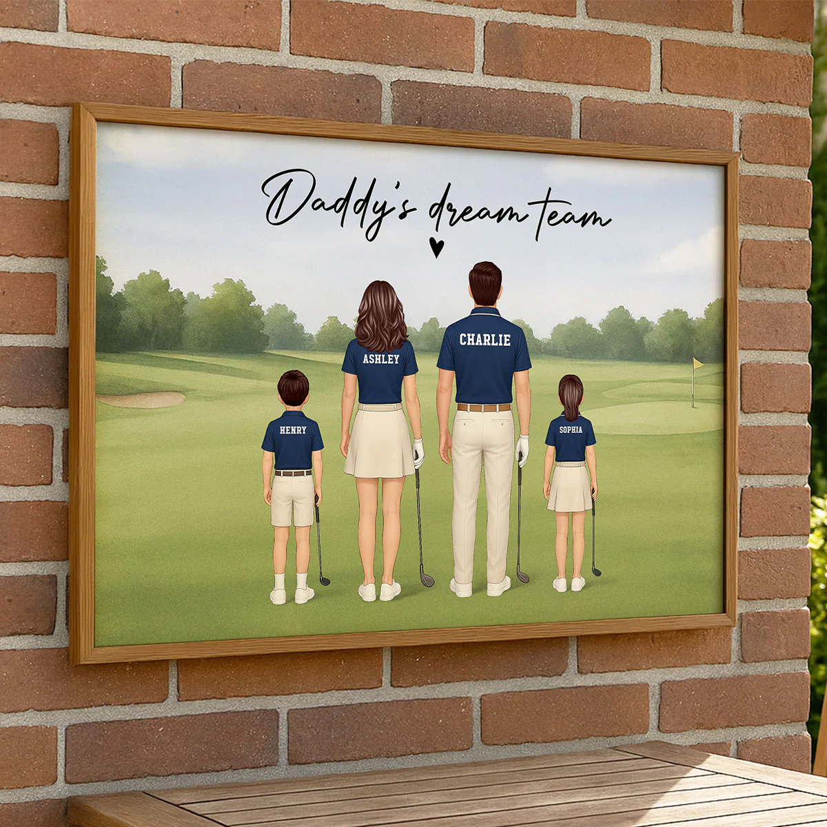 Daddy's Team Golf Family Back View Personalized Poster, Father's Day Gift - Image 10