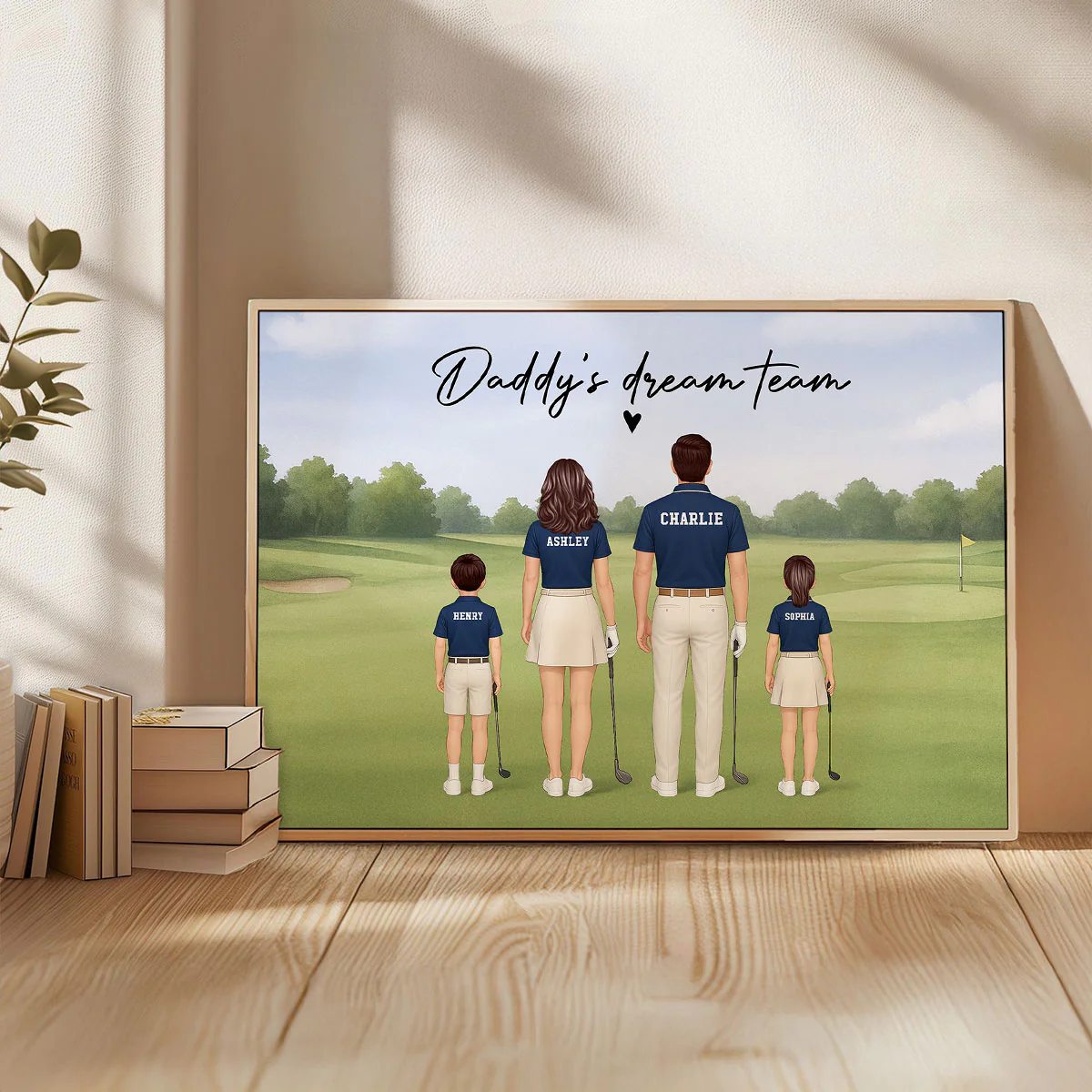 Daddy's Team Golf Family Back View Personalized Poster, Father's Day Gift - Image 8