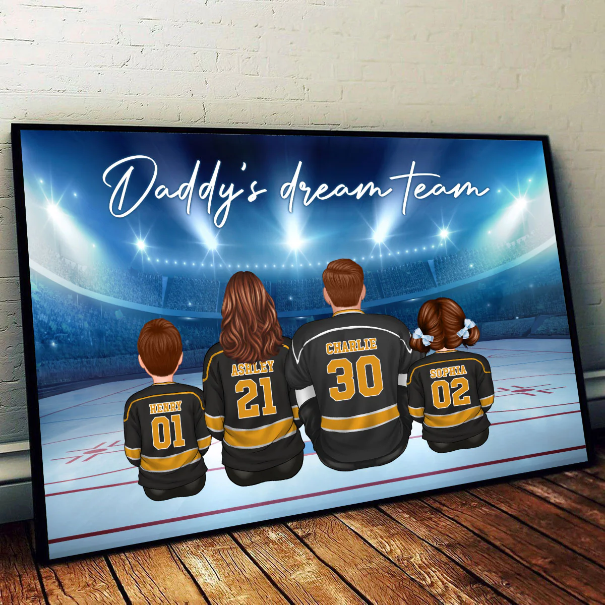 Hockey Team Personalized Poster Custom Gift for Dad Grandpa Husband and Family Home Decor - Image 5