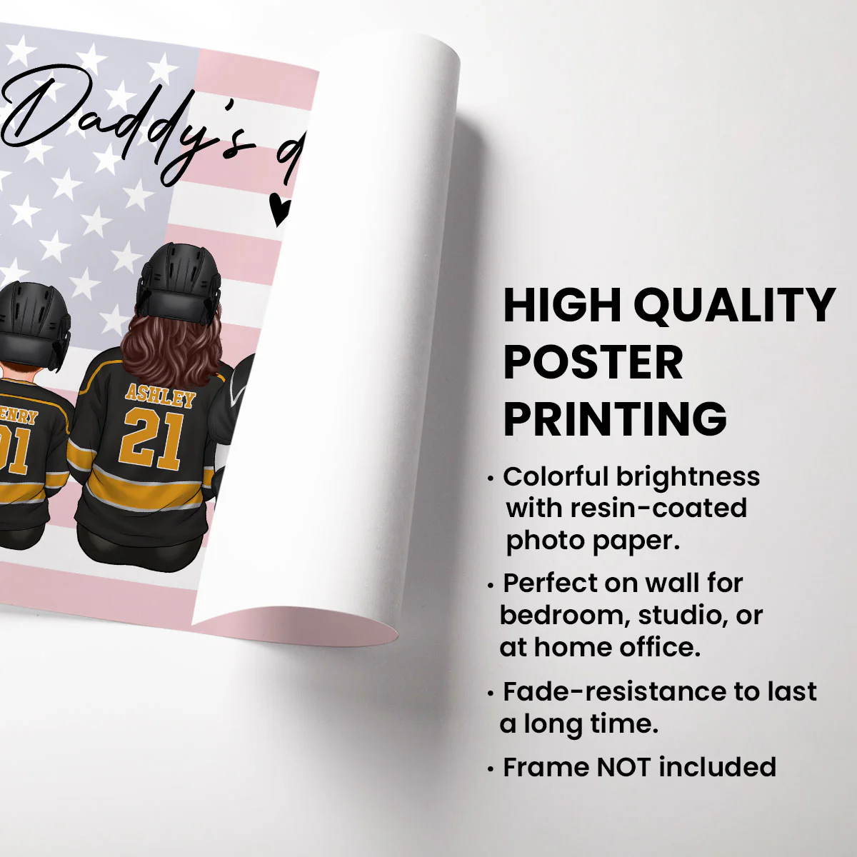 Hockey Team Personalized Poster Custom Gift for Dad Grandpa Husband and Family Home Decor - Image 6